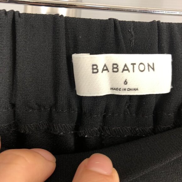 Aritzia BABATON Conan Black White Stitch Stripe‎ Slim Cropped Trousers Sz 6 - Picture 11 of 13